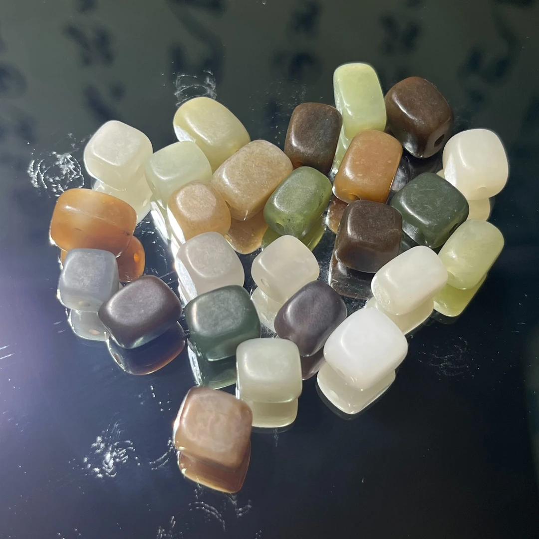 连麦 自选和田玉随形珠12颗卡8（默认微瑕，不退换）完美主义慎拍