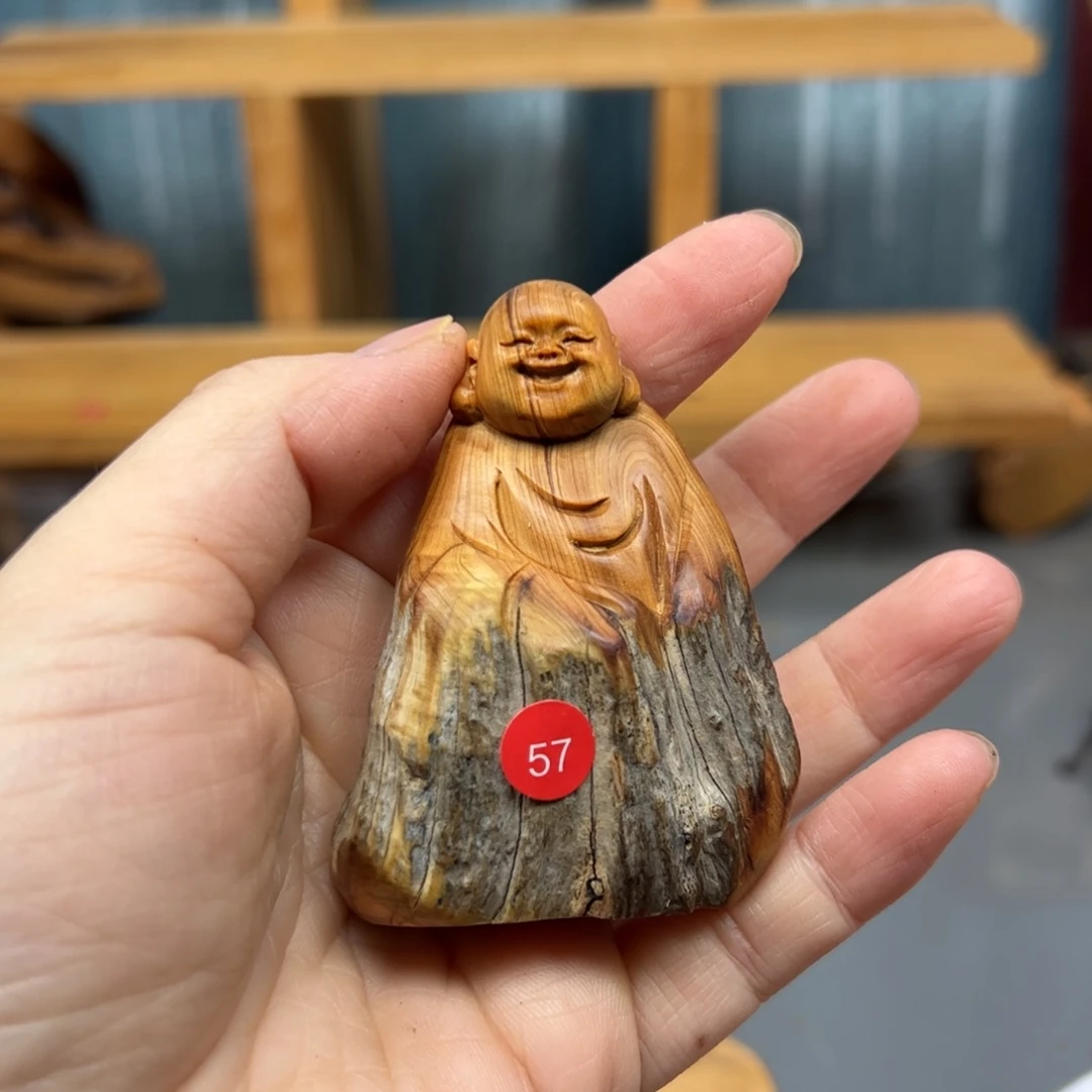 聪***明木崖柏木摆件手把件，