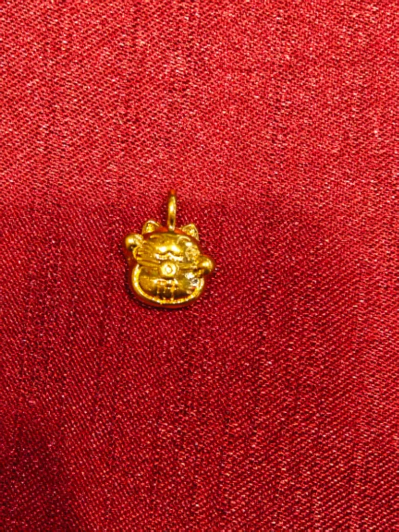 足金 招财猫小吊坠