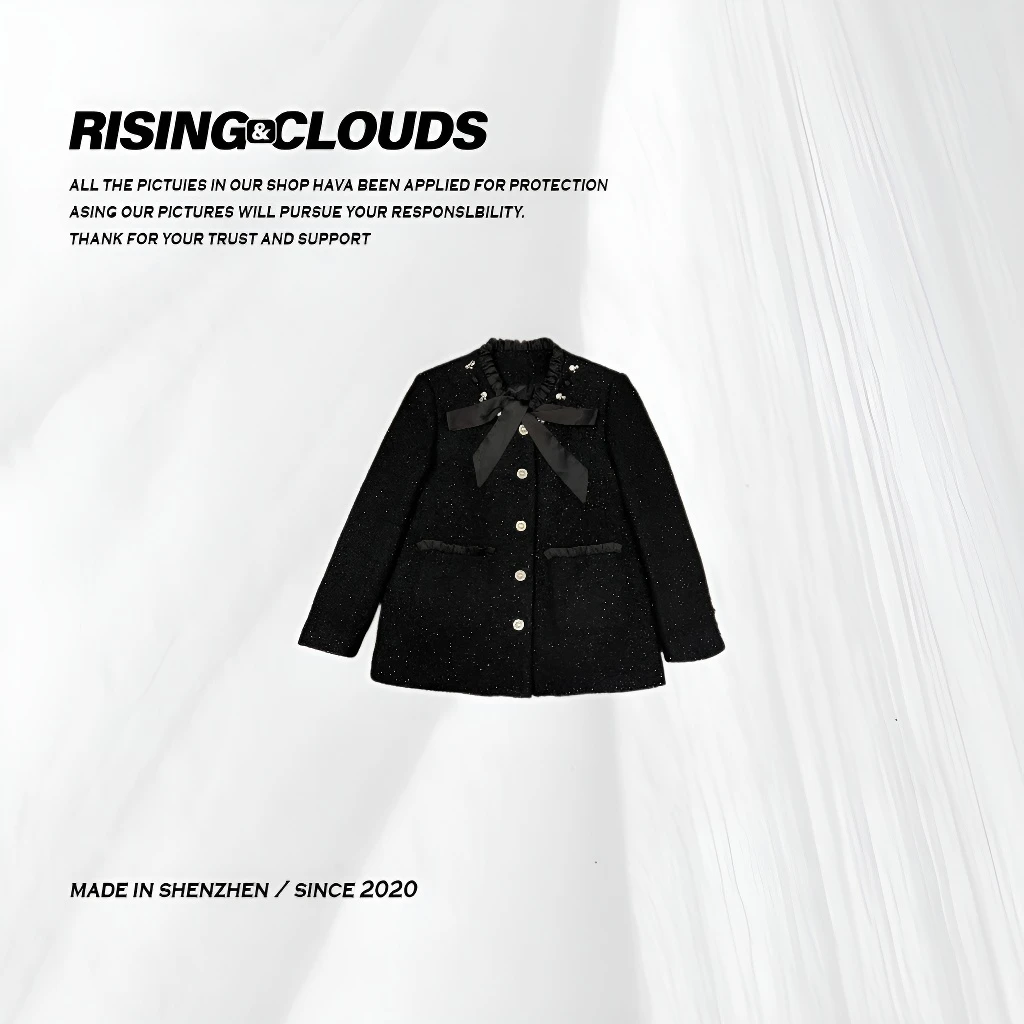 RISING&CLOUDS【小云姐】深圳南油冬季飘带小香西服鹅绒服110257