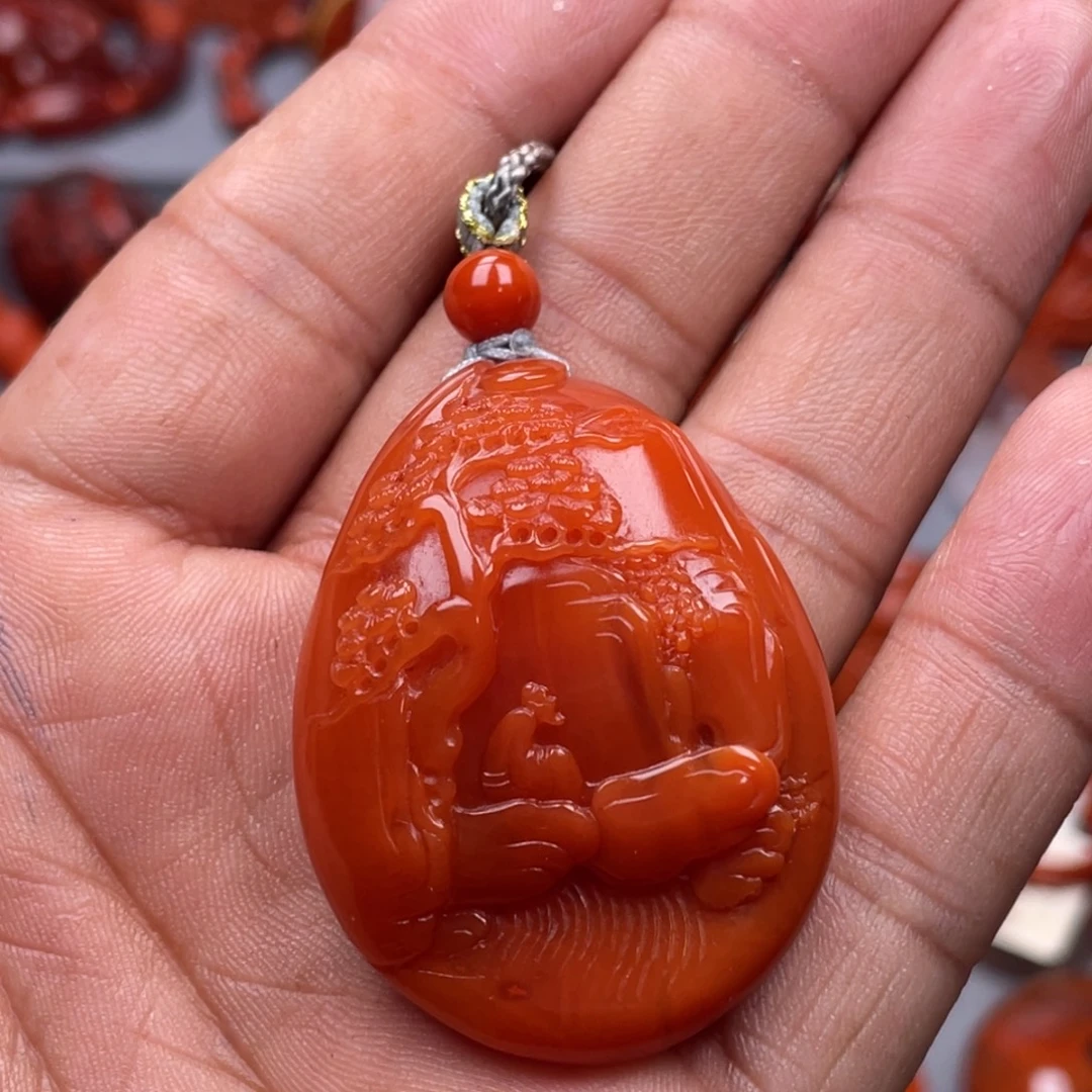 南红玛瑙未镶嵌珠宝奇石吊坠