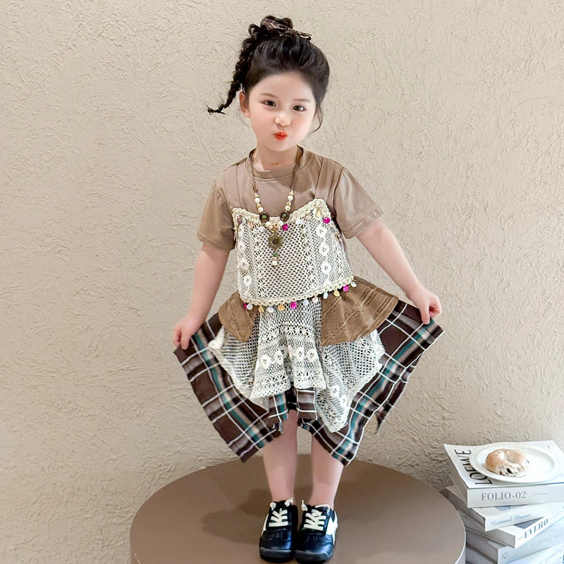 女童波西米亚短袖套装洋气儿童夏季新款女宝宝短裙两件套女孩时髦