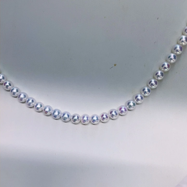 银S925镶嵌项链4.5-5淡水珍珠皮***王