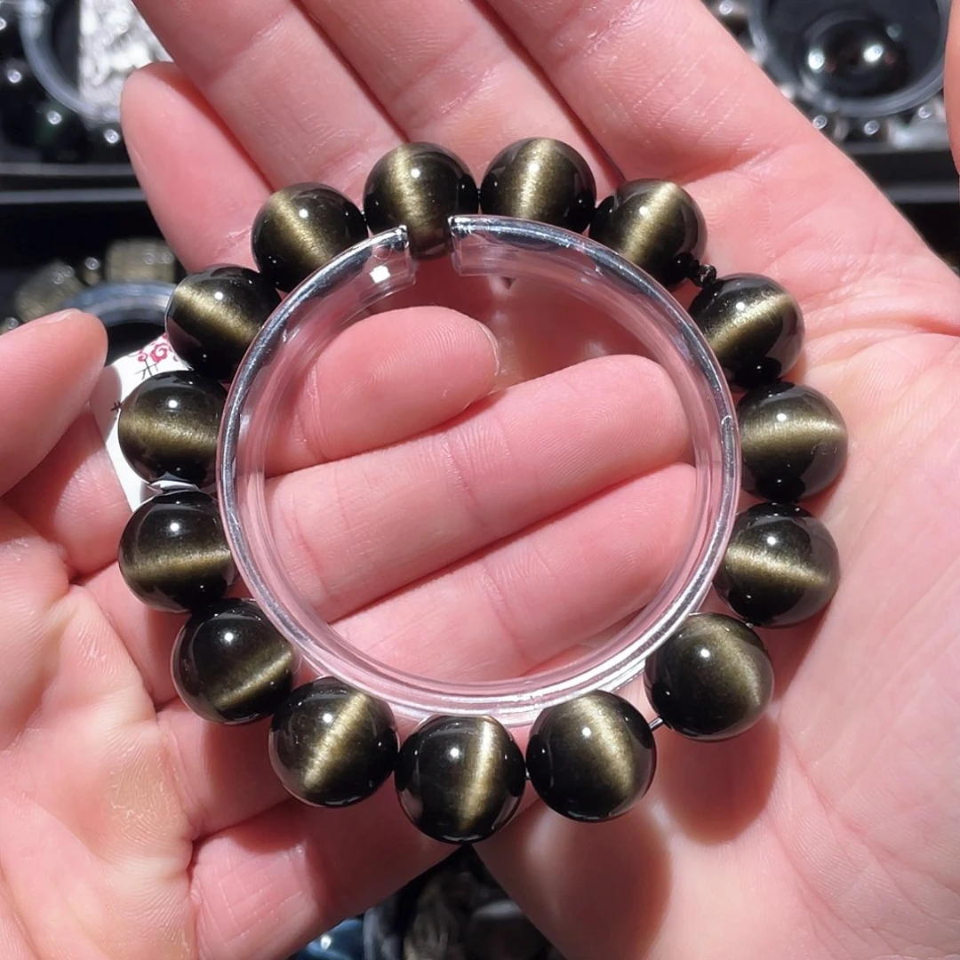 黑曜岩手串未镶嵌