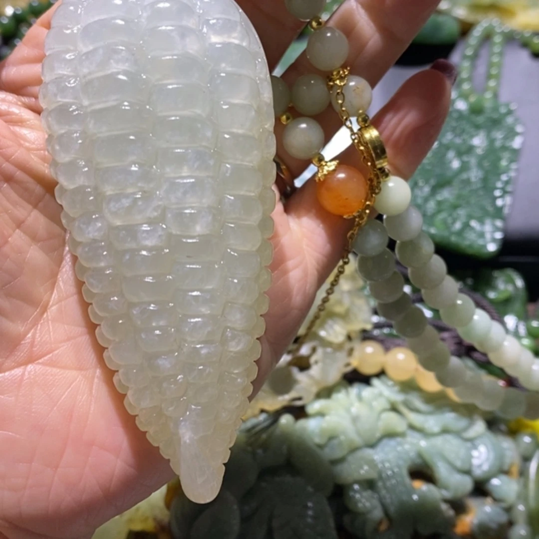 【闪购商品】蛇纹石玉毛衣链未镶嵌