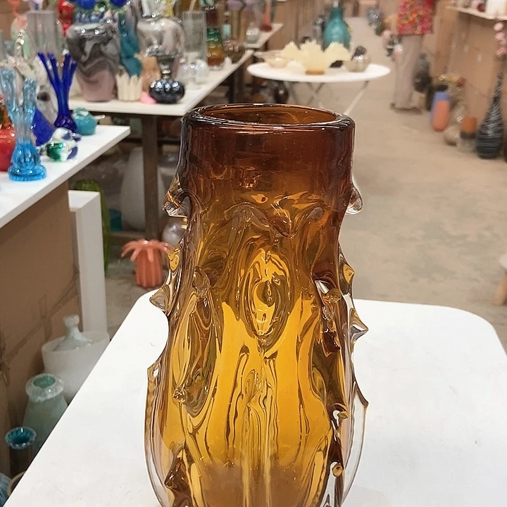 琉璃琉璃花瓶高25口5