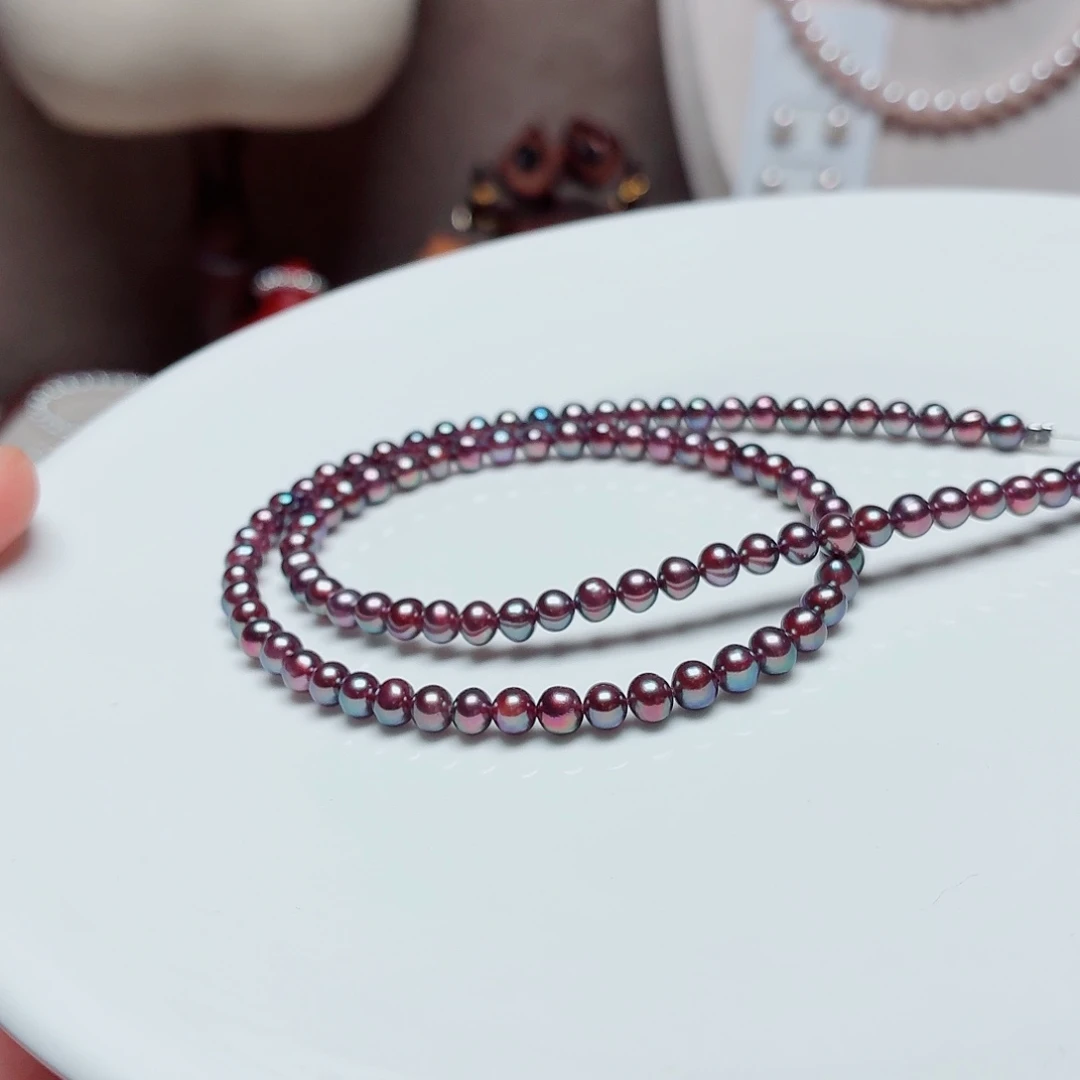 颈饰淡水珍珠银S925镶嵌4.5-5 怪色项链