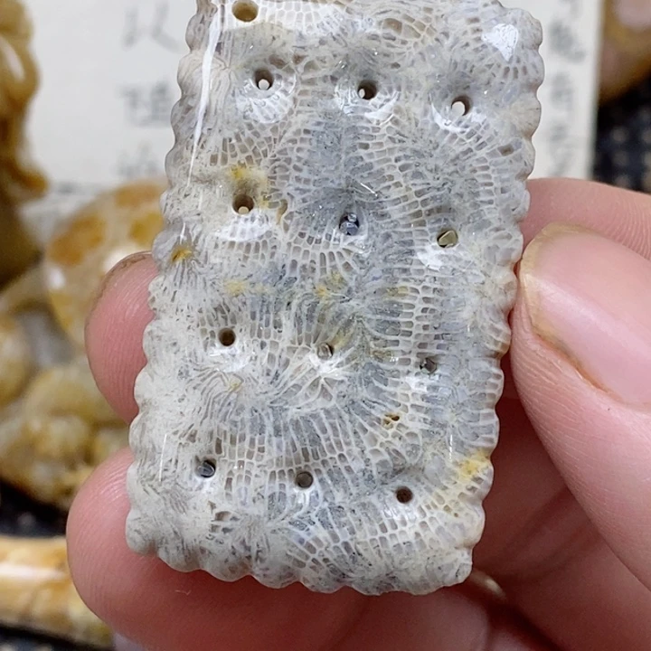 颈饰未镶嵌硅化珊瑚（珊瑚玉）有瑕