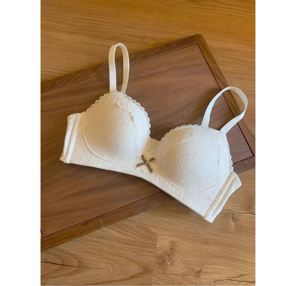 拉奇巴茨蕾丝碎花女生内衣纯欲性感聚拢小胸显胸大平胸专用文胸