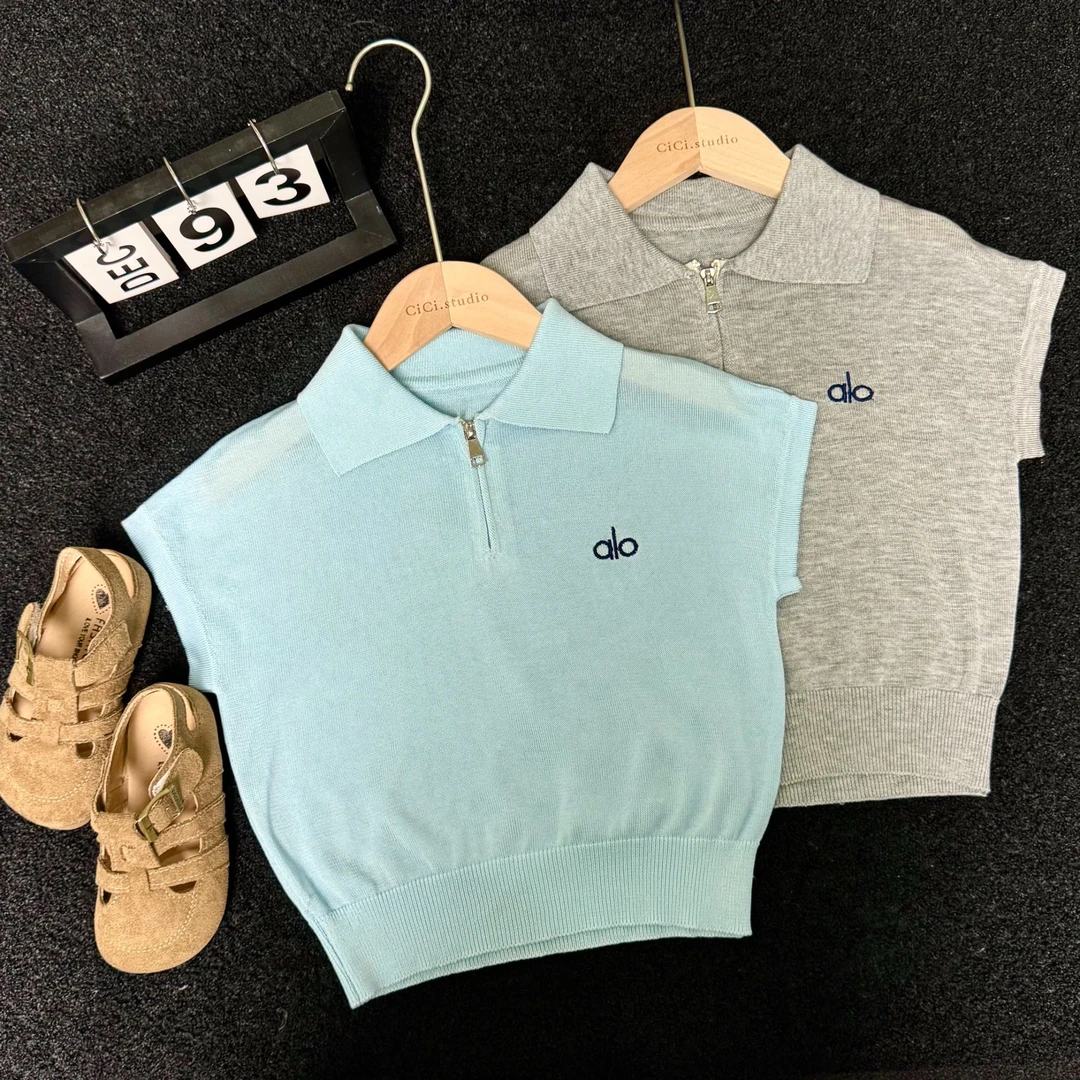 短袖透气宽松型夏季POLO衫洋气童装针织薄款