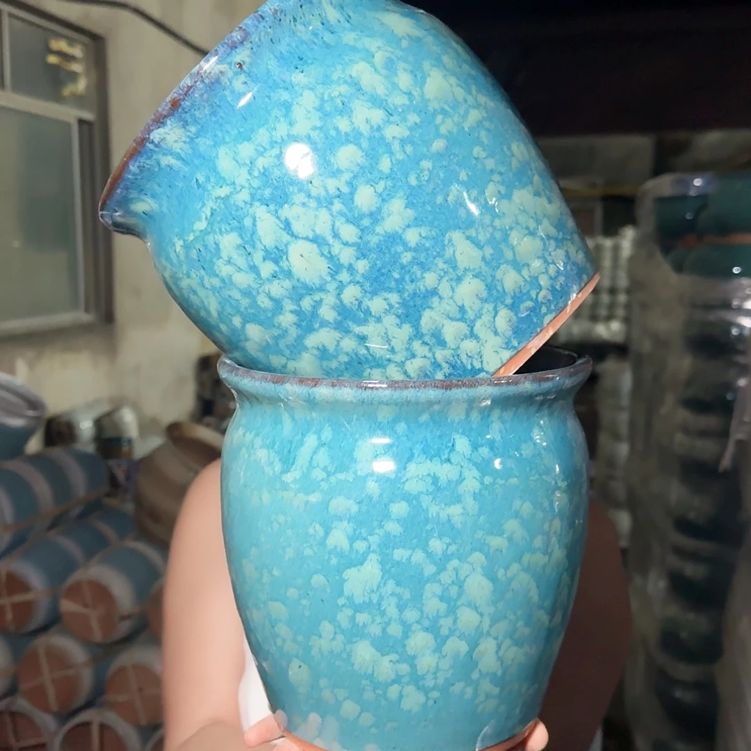 紫砂花盆高20口20