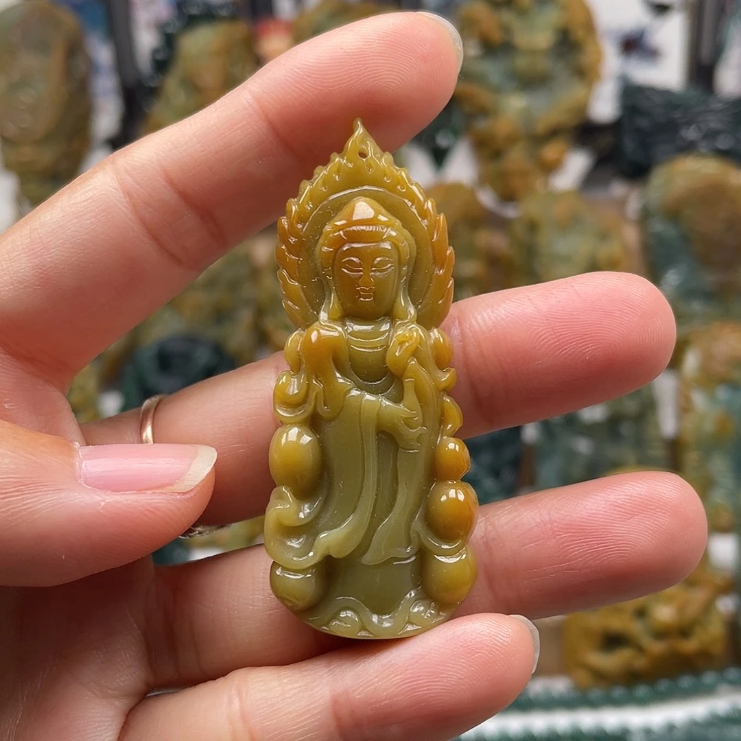 翡翠未镶嵌颈饰天然翡翠a货观音