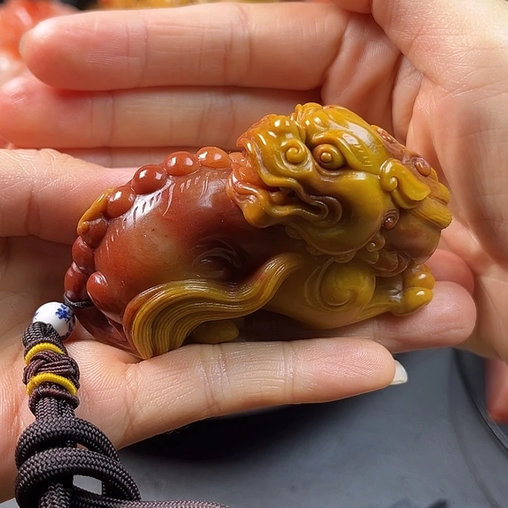 找***奔寿山石手把件把玩件