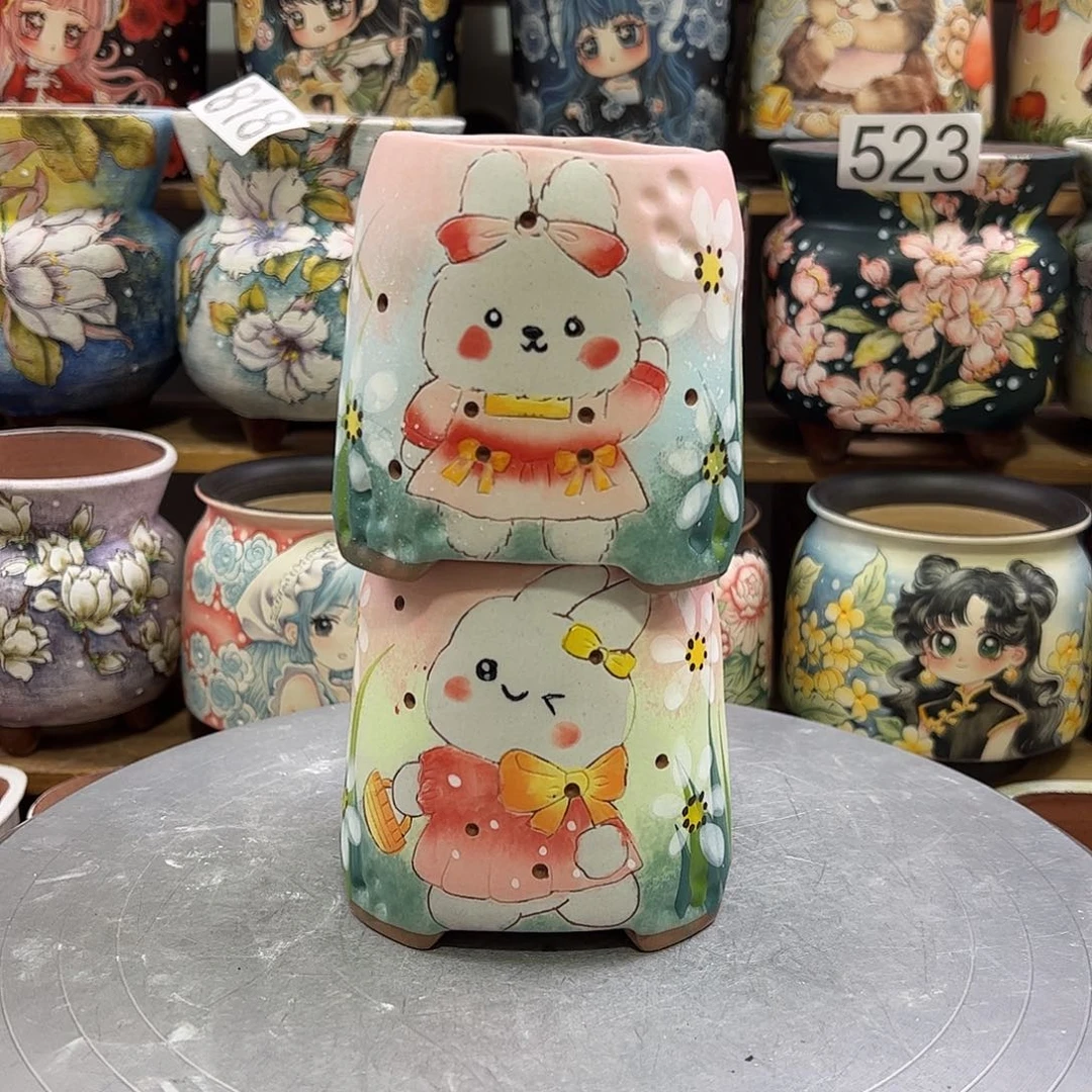 景德镇炫彩手绘口7高9.5