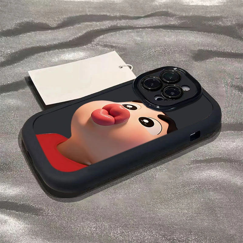 嘟嘴蜡笔小新适用iphone16promax苹果1514手机壳泡芙13p12/11全包