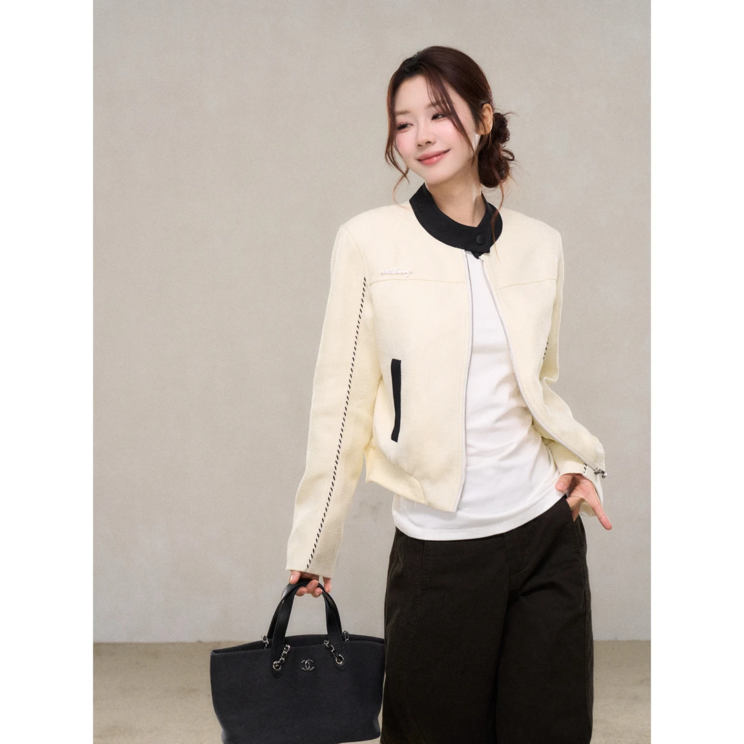 【小野莓】韩系休闲松弛短外套女秋新款小众巨好看时尚上衣BD69776