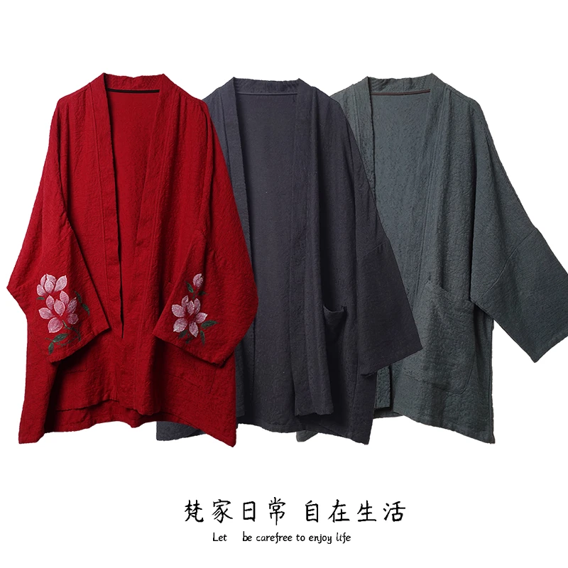 清欢 梵家日常原创手绘2025年春夏款女新品宽松多色国风开衫外套