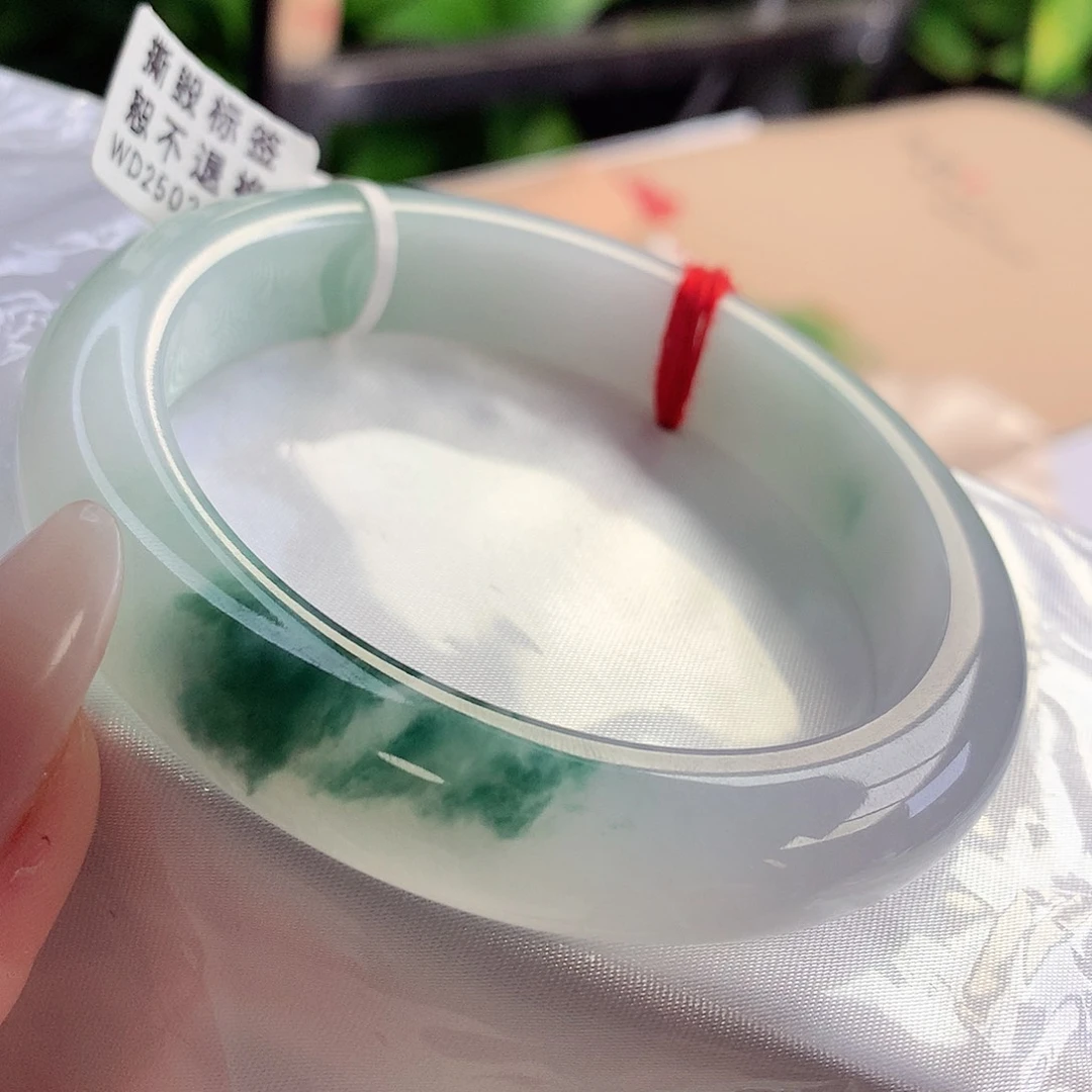 未镶嵌手镯翡翠天然A货翡翠61-63山水甲天下落落大方7号