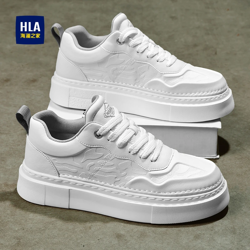 HLA/海澜之家男鞋春季时尚潮流百搭白色潮鞋男士耐磨低帮休闲板鞋