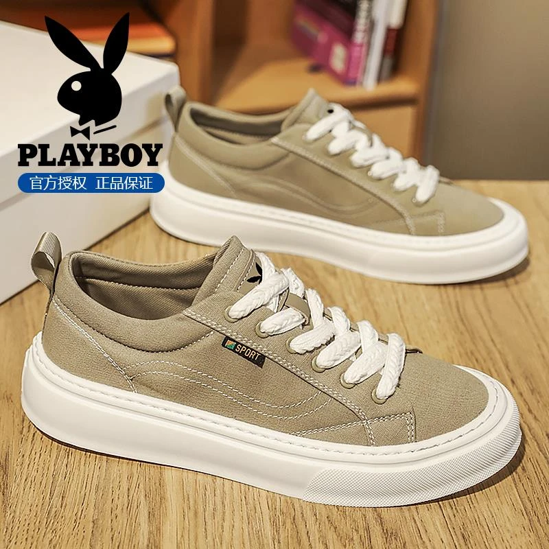 花花公子男鞋2025新款冬季防滑耐磨运动休闲鞋男轻便软底帆布板鞋