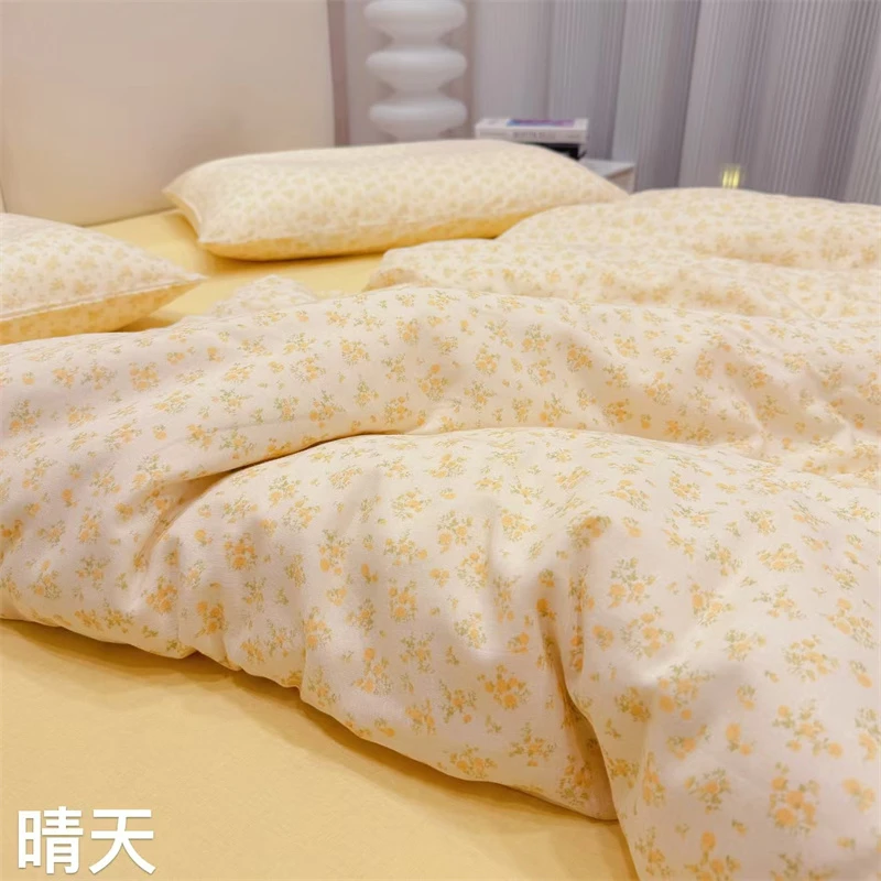 柔软裸睡！新款纯棉100%全棉双层纱床上用品四件套透气四季可用