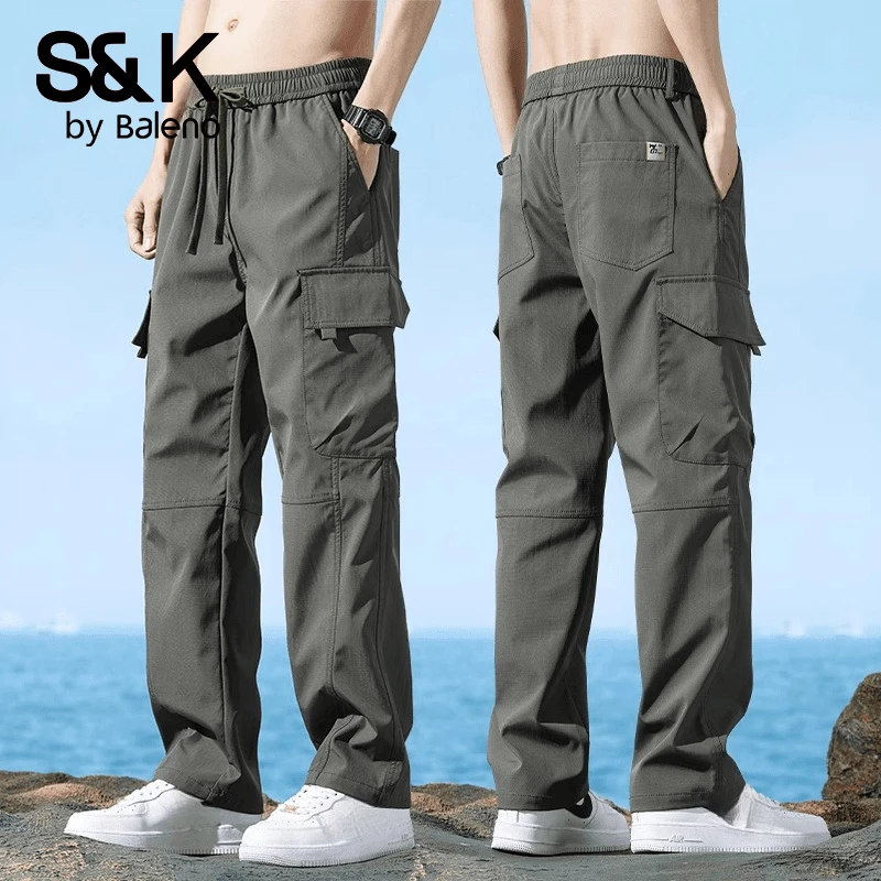 班尼路S&K美式工装裤男款2025新款秋季厚款宽松直筒阔腿休闲裤子