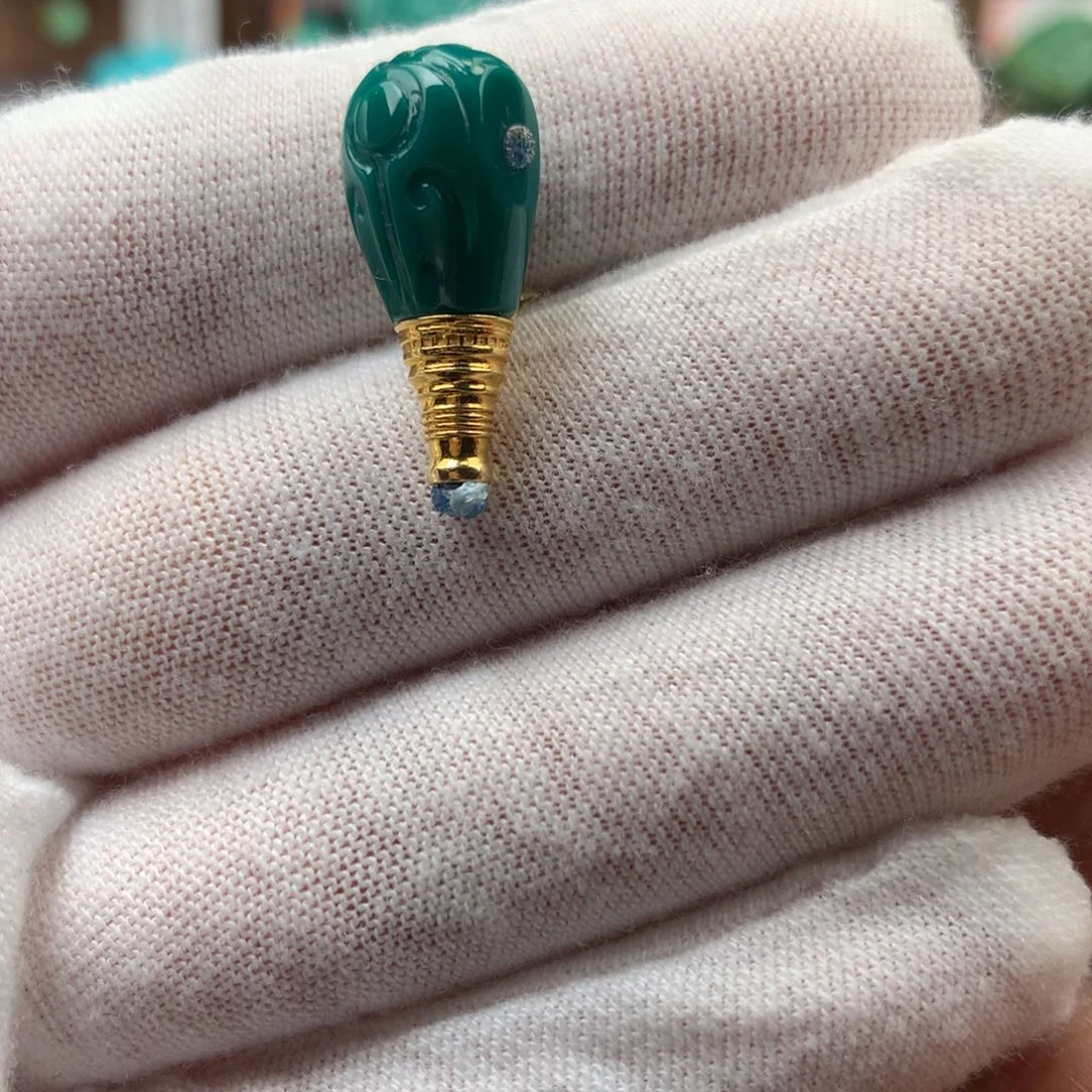 绿松石18K金镶嵌发饰