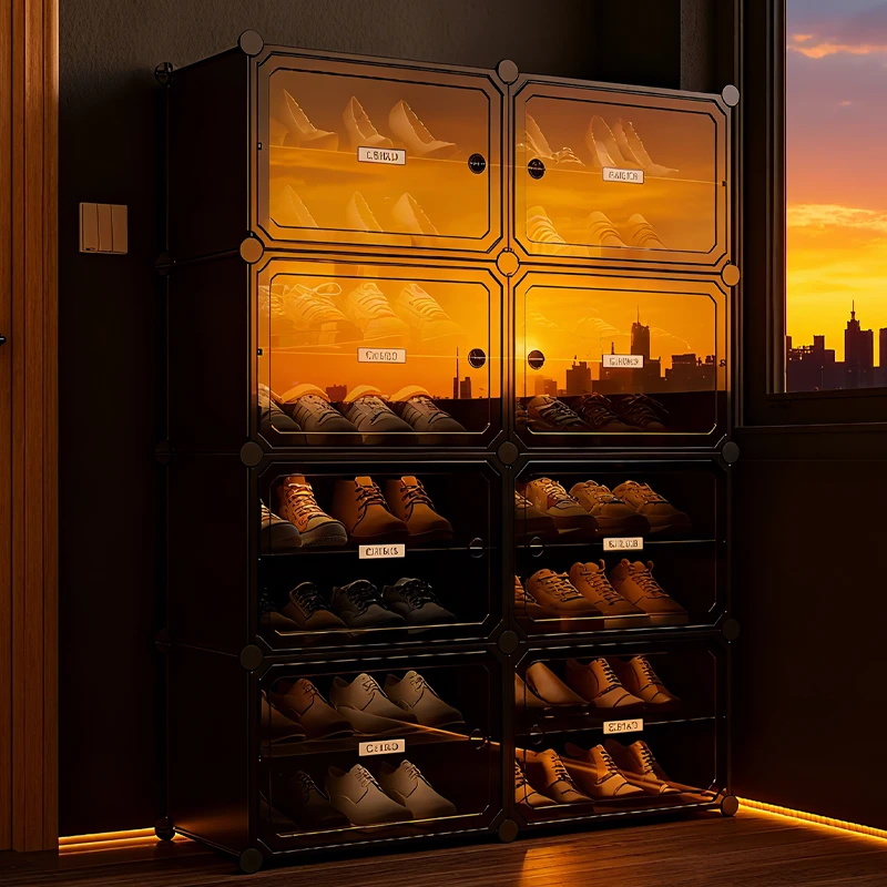入户鞋柜家用门口2025年新款鞋架子多层大容量靠墙出租房上档次