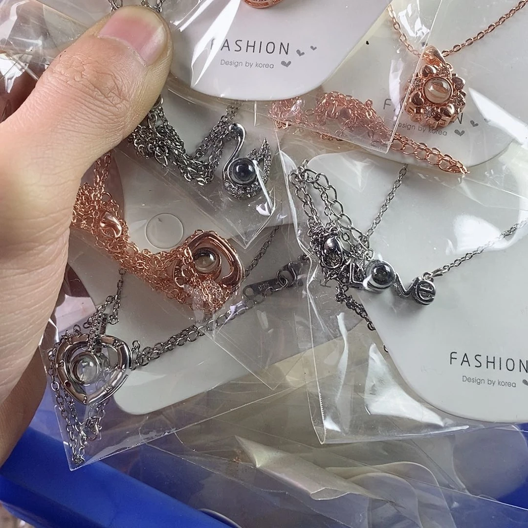 玛瑙/玉髓珠宝半成品合金两条925银项链不同款