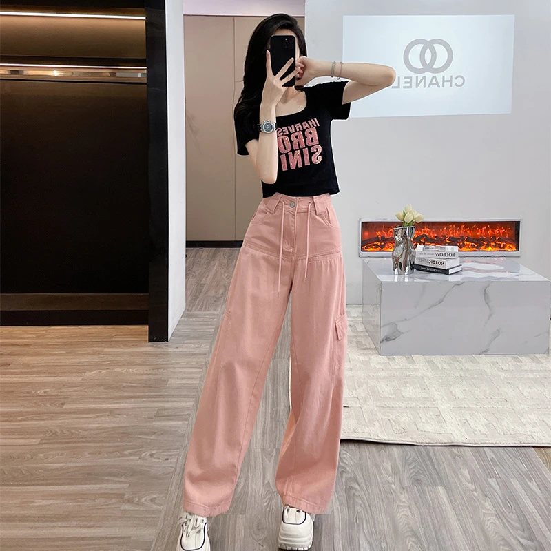 YY新款辣妹多巴胺黑色短袖上衣女夏潮牌修身显瘦小个子休闲裤潮SM