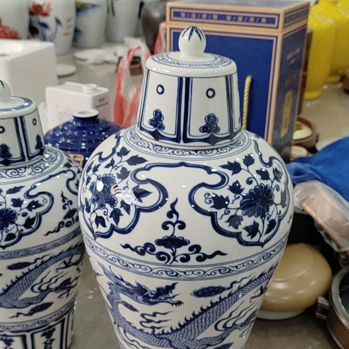 泥塑将军罐元青花五斤装