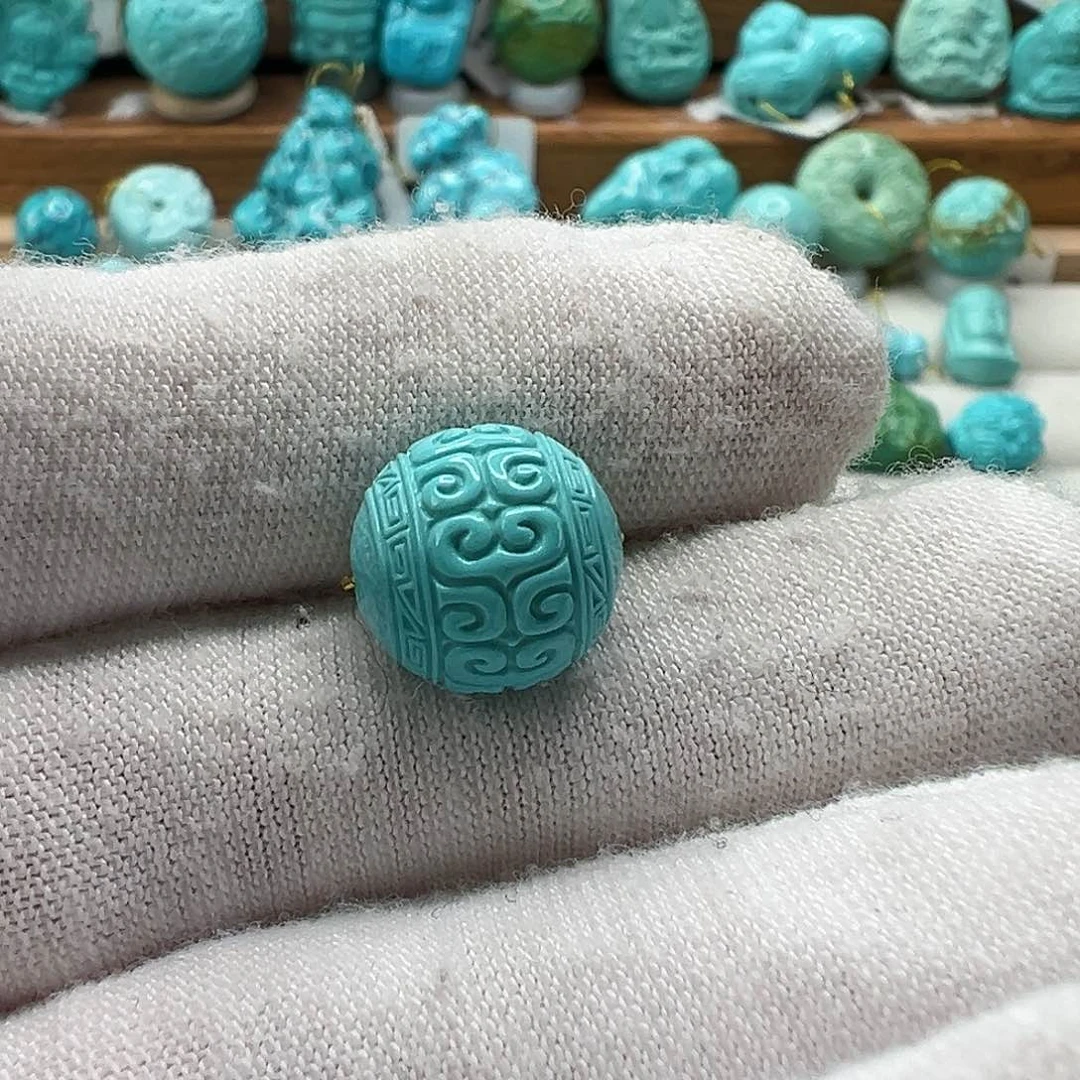 绿松石回纹珠 未镶嵌