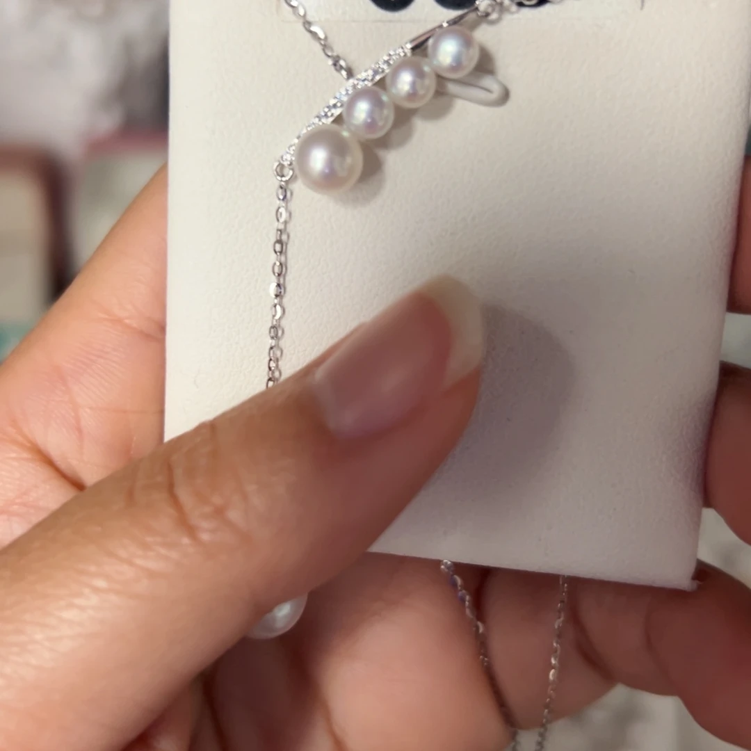 淡水珍珠珍珠银S925镶嵌仙****~