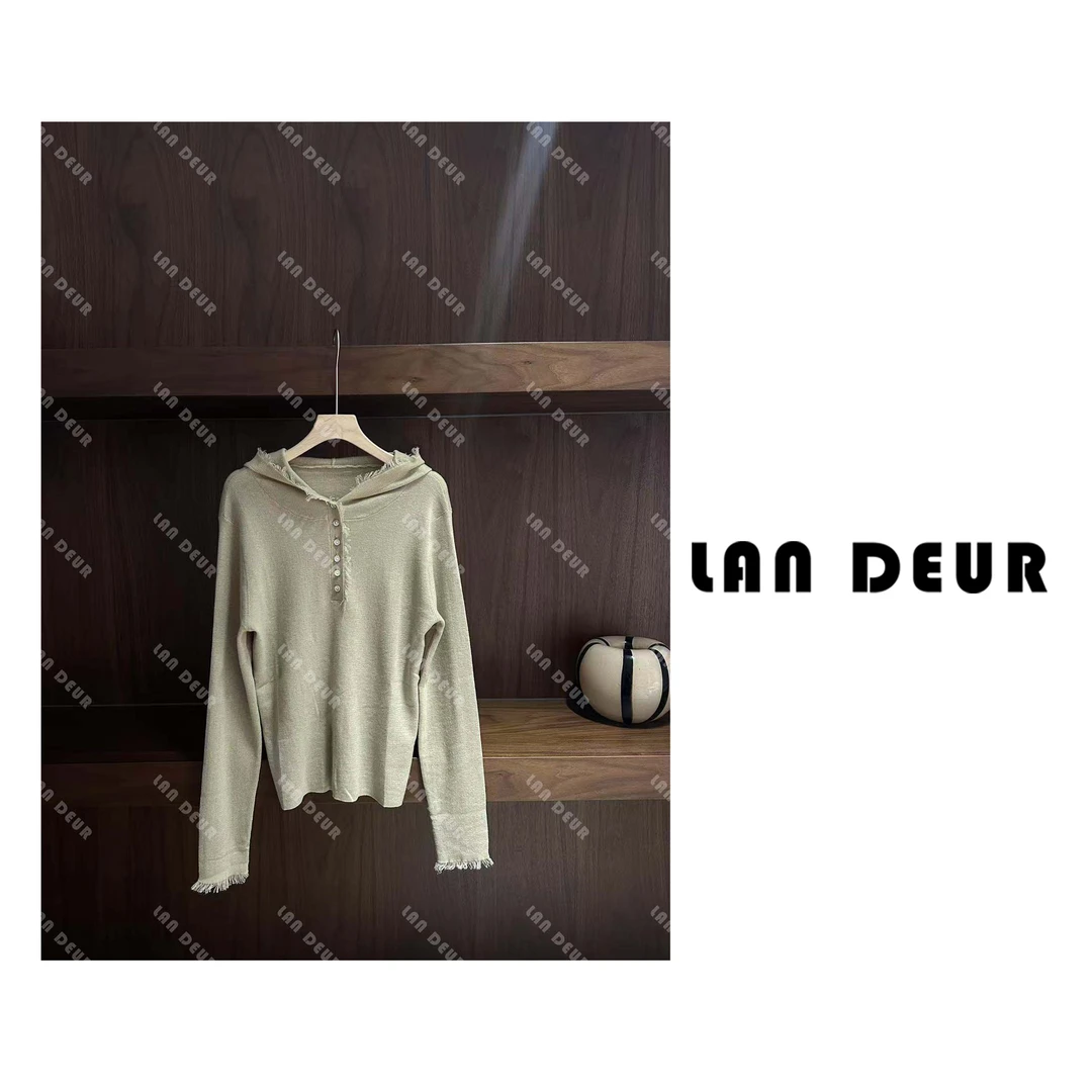 【精致女孩】羊毛衫连帽设计感毛边弹力修身小众气质针织女