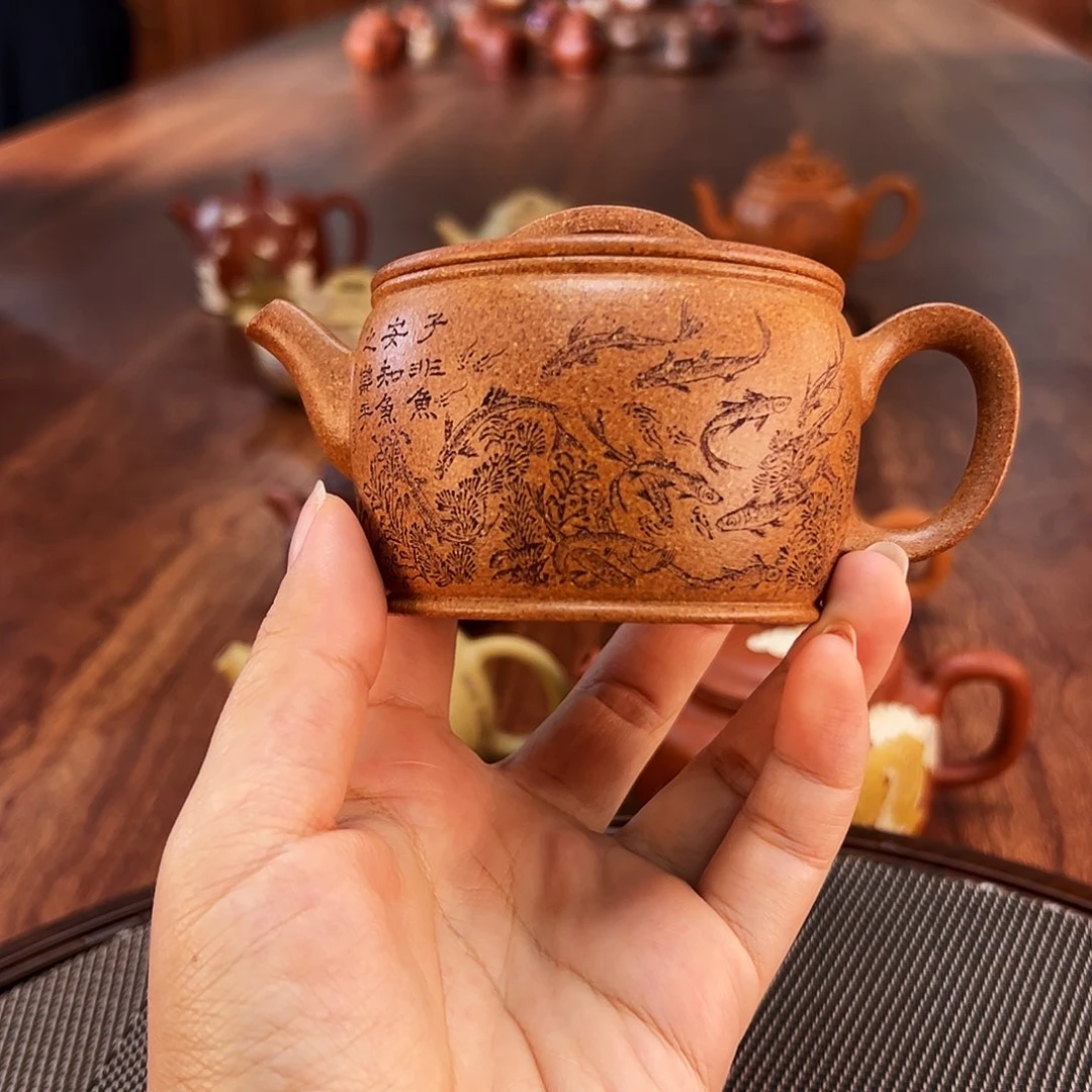 茶壶紫砂子非鱼汉瓦