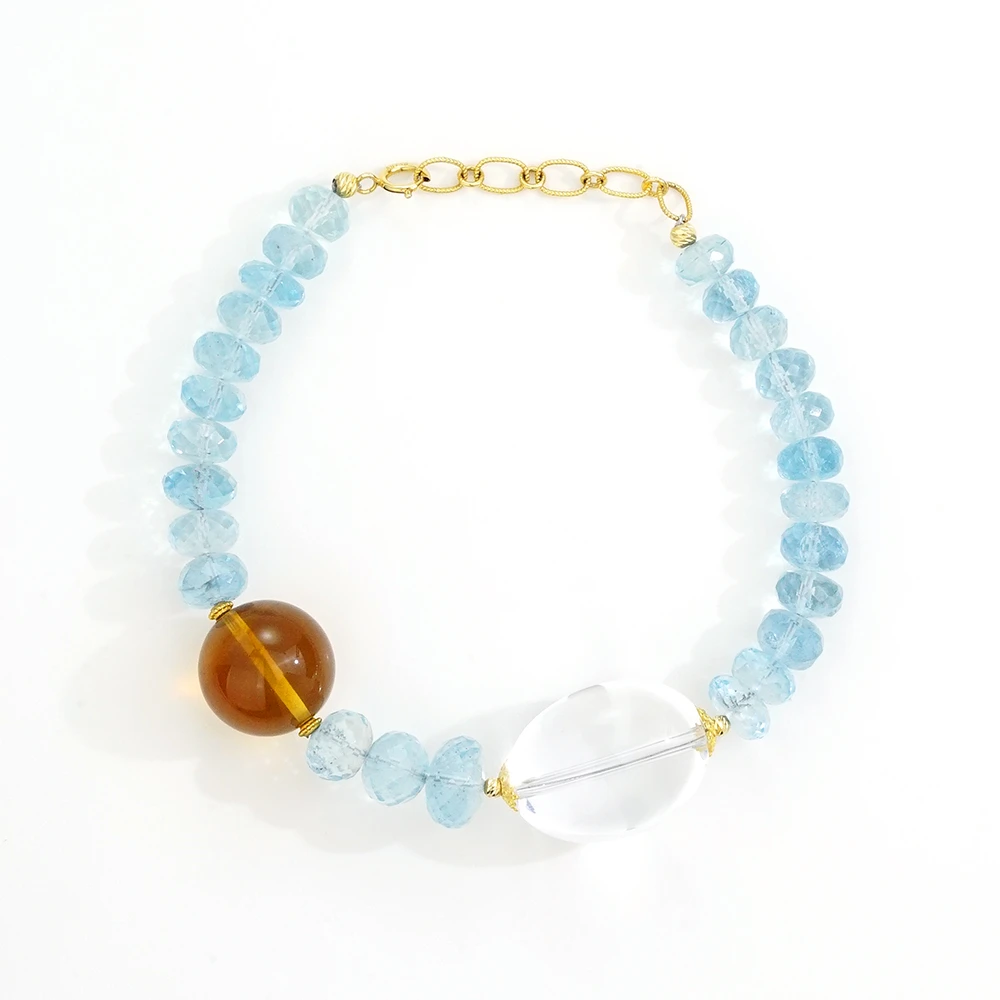 孤品18K海蓝宝手链(15+3）46392