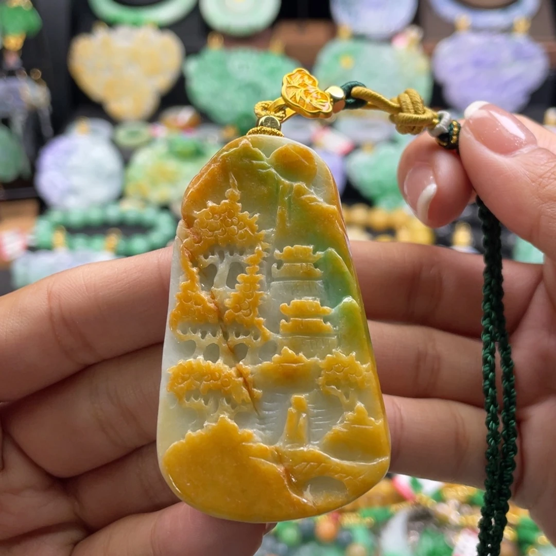 翡翠未镶嵌颈饰代编织