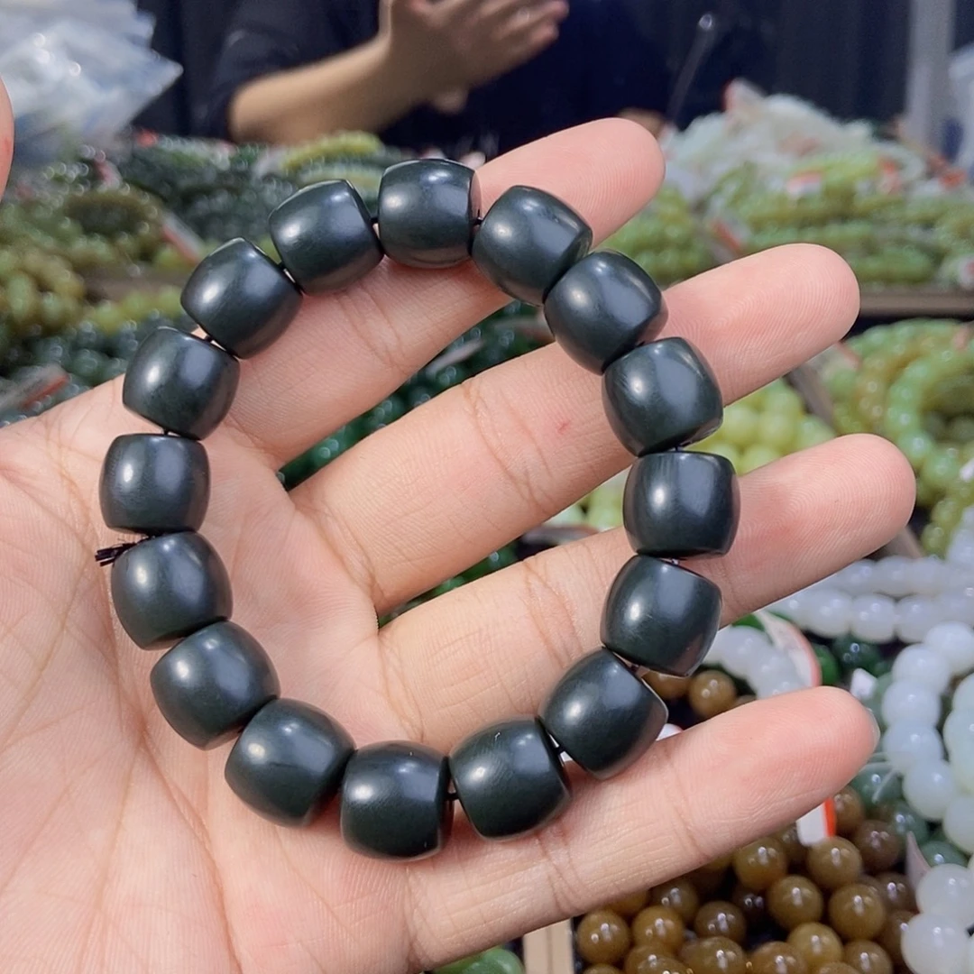 和田玉未镶嵌手串天然卡14且末料沙枣青多样性拍一发一