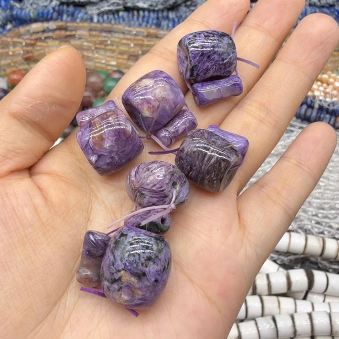 水晶珠宝半成品未镶嵌紫龙三通一个