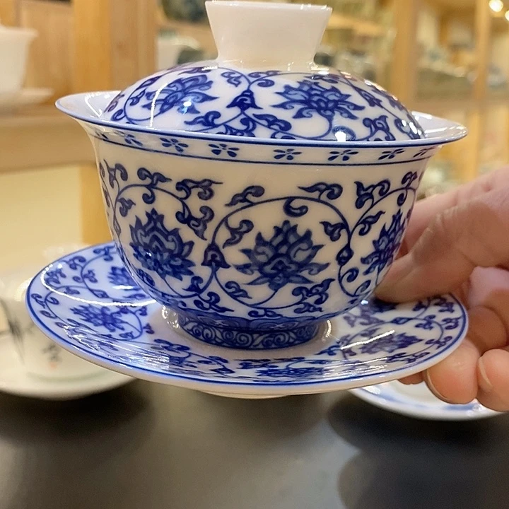 羊脂白玉这个真好用盖碗瓷器