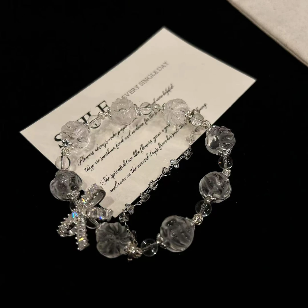 YIMI 天然水晶白水晶凤球手链x1396（12毫米）