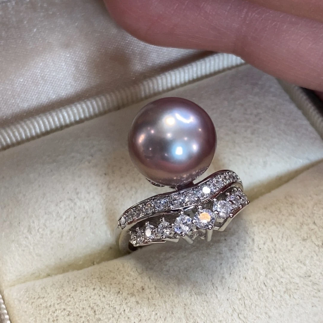 淡水珍珠戒指银S925镶嵌