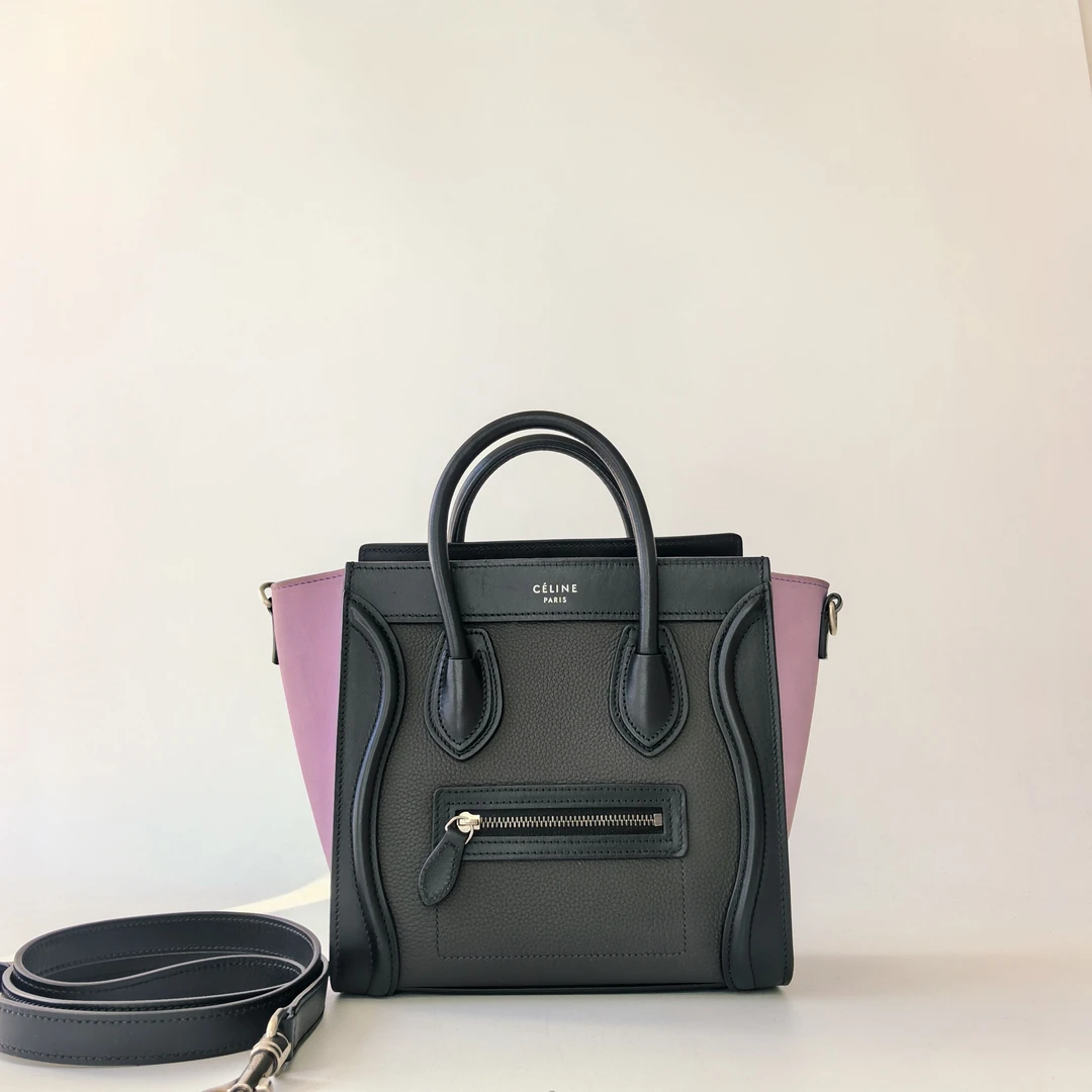 95新  CELINE 赛琳 nano 小号笑脸包，全皮三拼色 2477