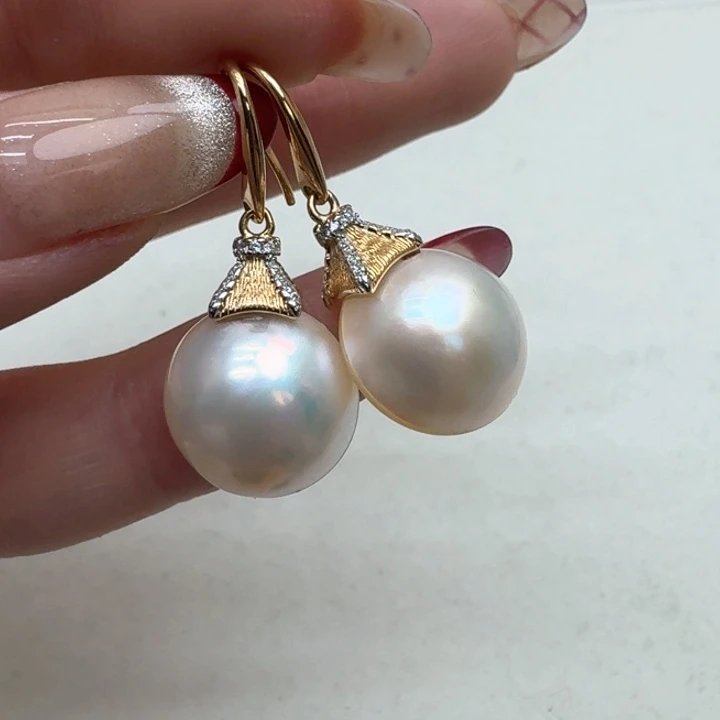 拼合珍珠（马贝珠）耳饰银S925镶嵌