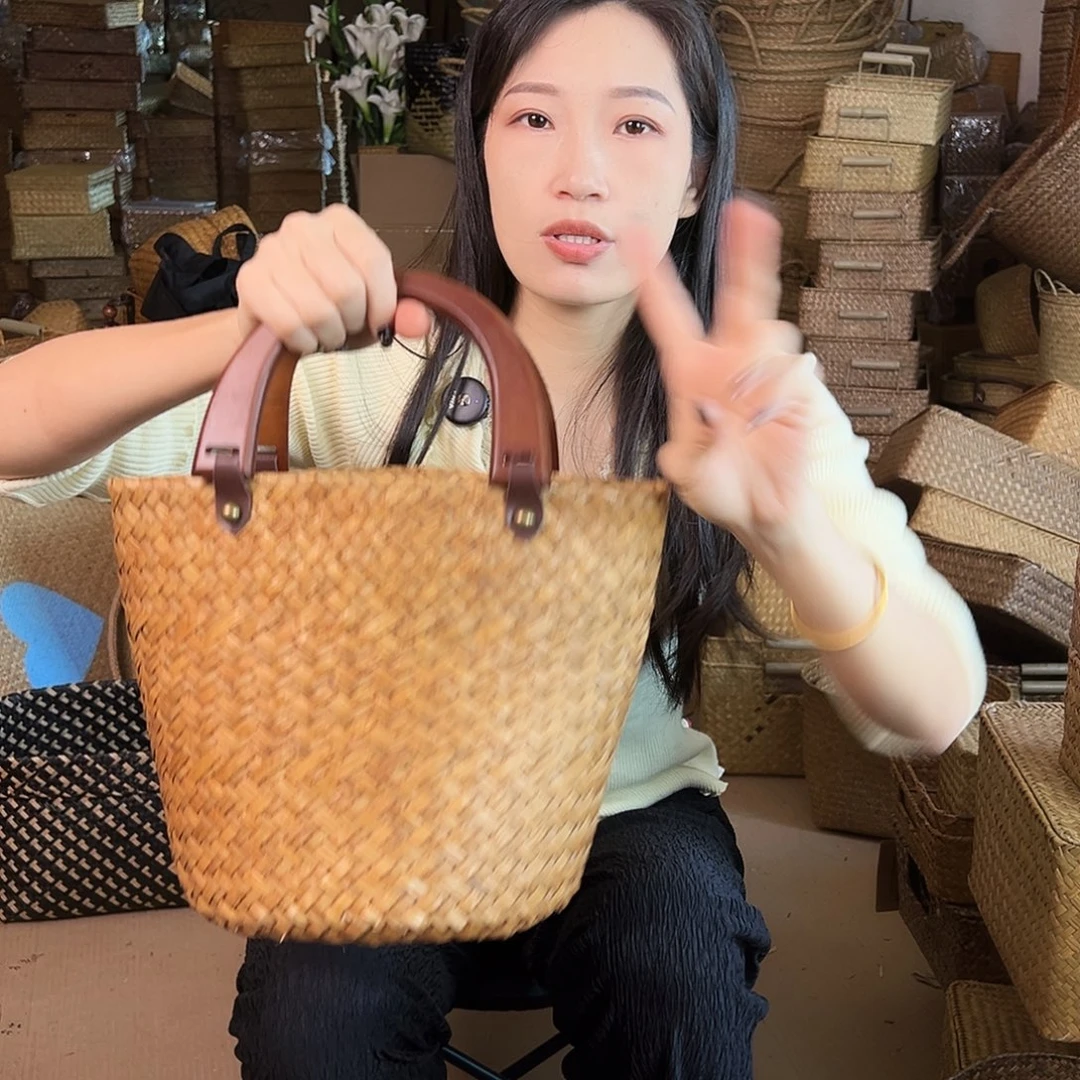 草编包/草编收纳盒带瑕疵