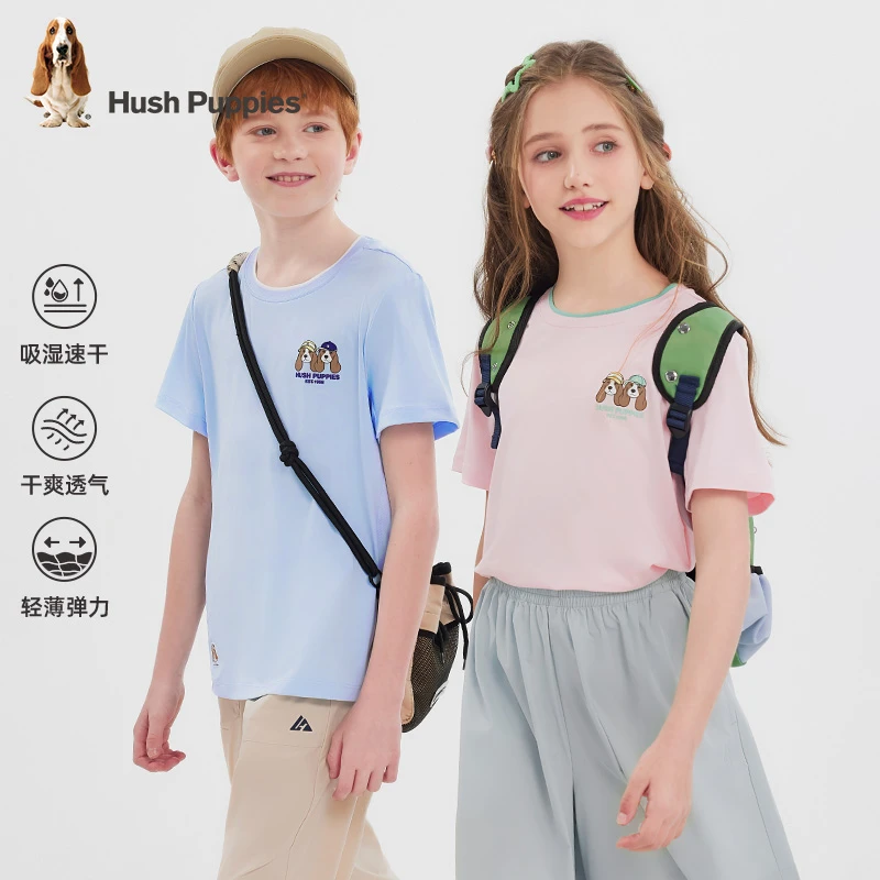 【吸湿速干短袖】暇步士童装2025年夏季新款儿童活力多色夏日圆领衫