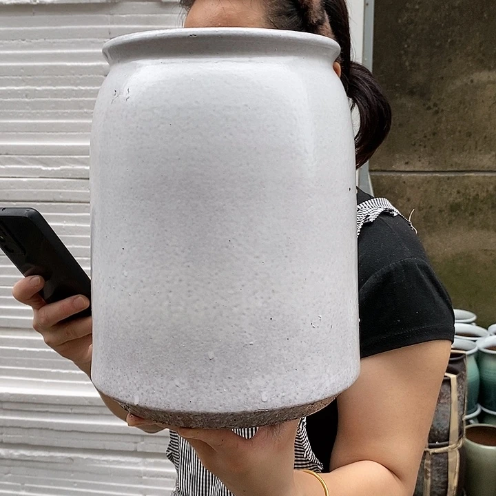 紫砂花盆瑕疵口17高26