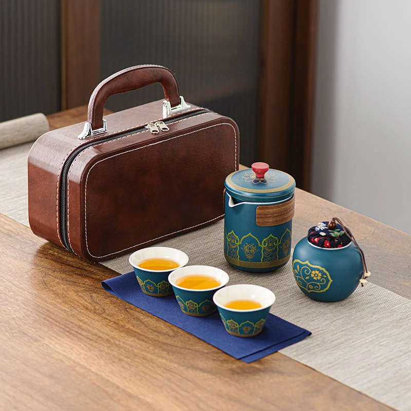 旅行茶具小套装便携式功夫茶具户外快客杯商务伴手礼品批发印logo