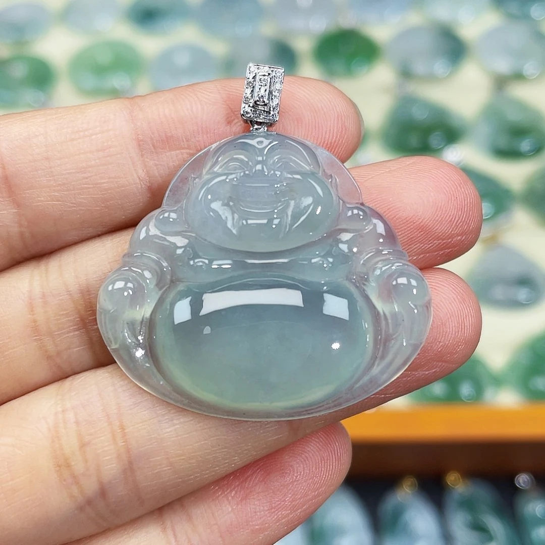 翡翠颈饰18K金镶嵌吊坠