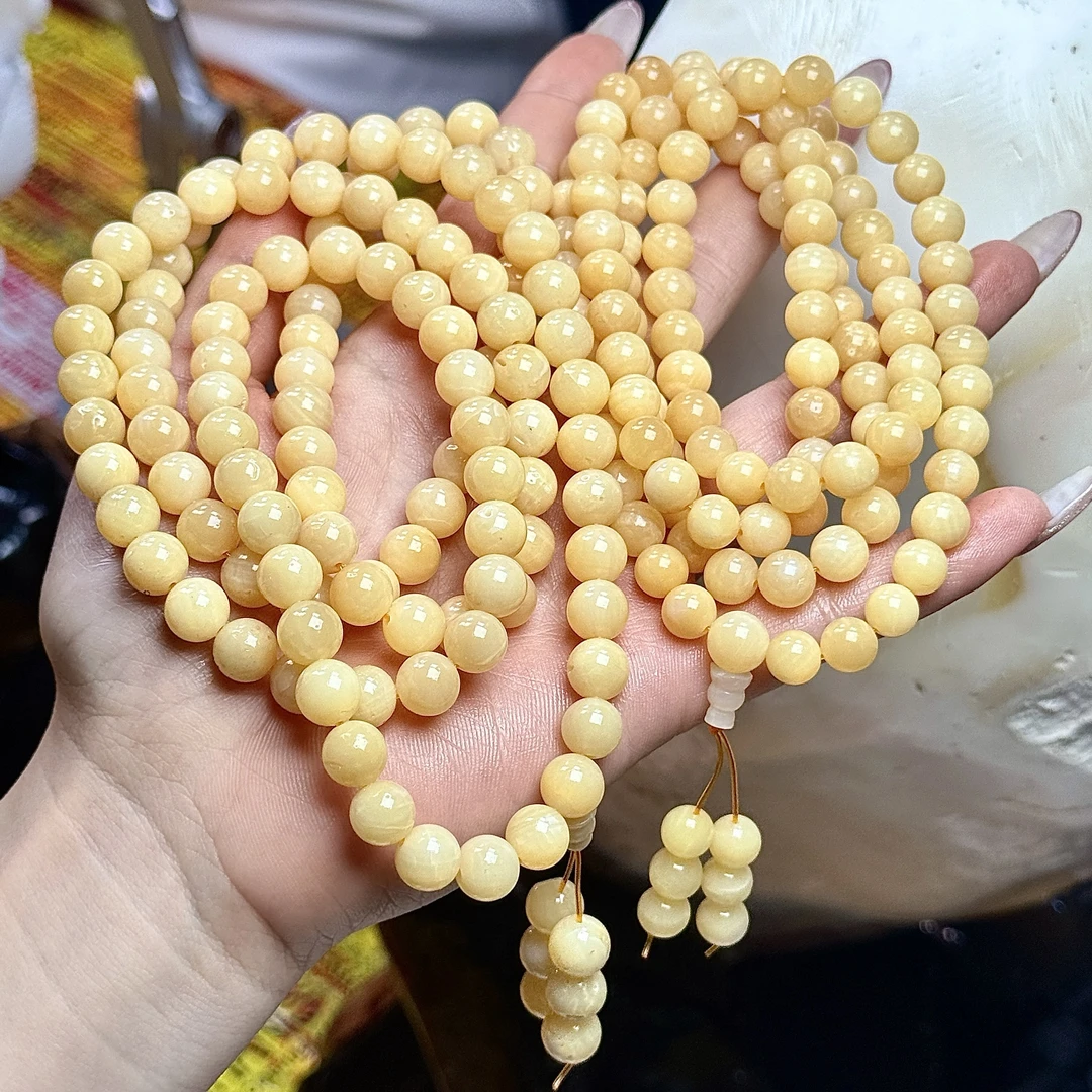 【AT】黄金砗砗108佛珠-约8mm（多样性发其一）